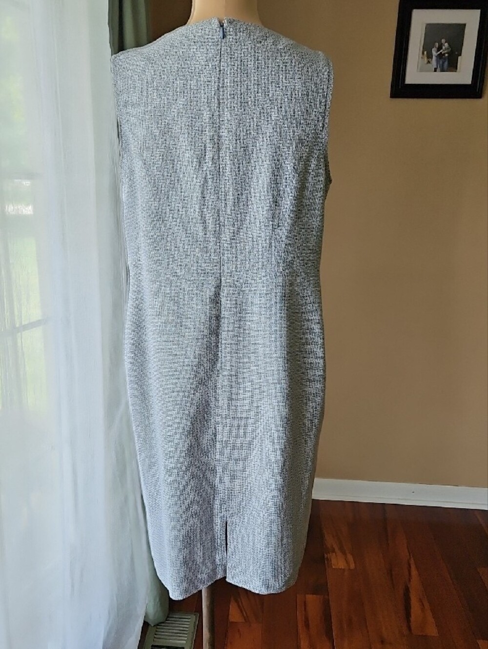 Pendleton Light Blue Textured Sleeveless Midi Dress Size 12 - Picture 3 of 7